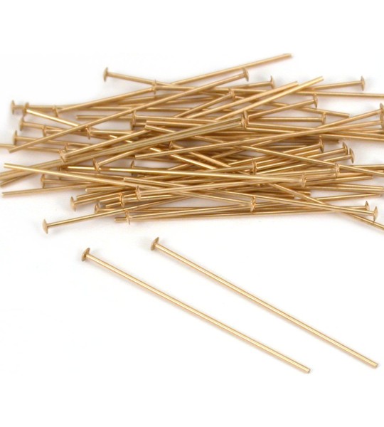 Head pins for Jewellery Making Pack of 100 Gold